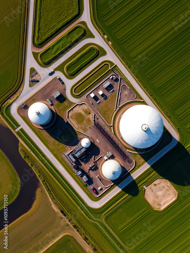 Aerial photo of biogas plant Horsens Denmark : photo