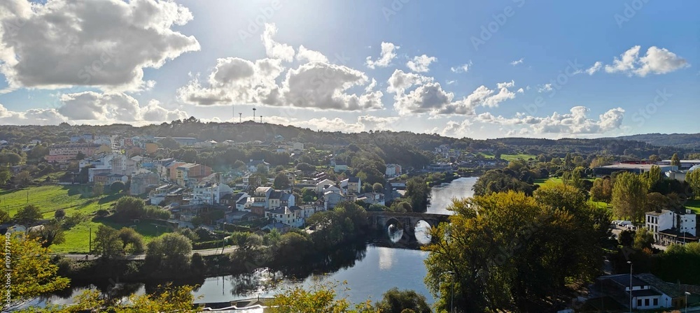 Naklejka premium Panorámica de la ciudad de Lugo, Galicia
