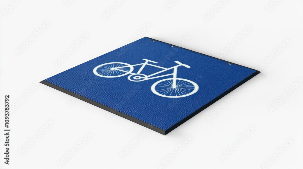 High-quality 3D render of a 'Bicycle Lane' sign in blue with bicycle icon, isolated, transparent background, High-quality 3D render of a 'Bicycle Lane' sign in blue with bicycle icon, isolated, transparent background,