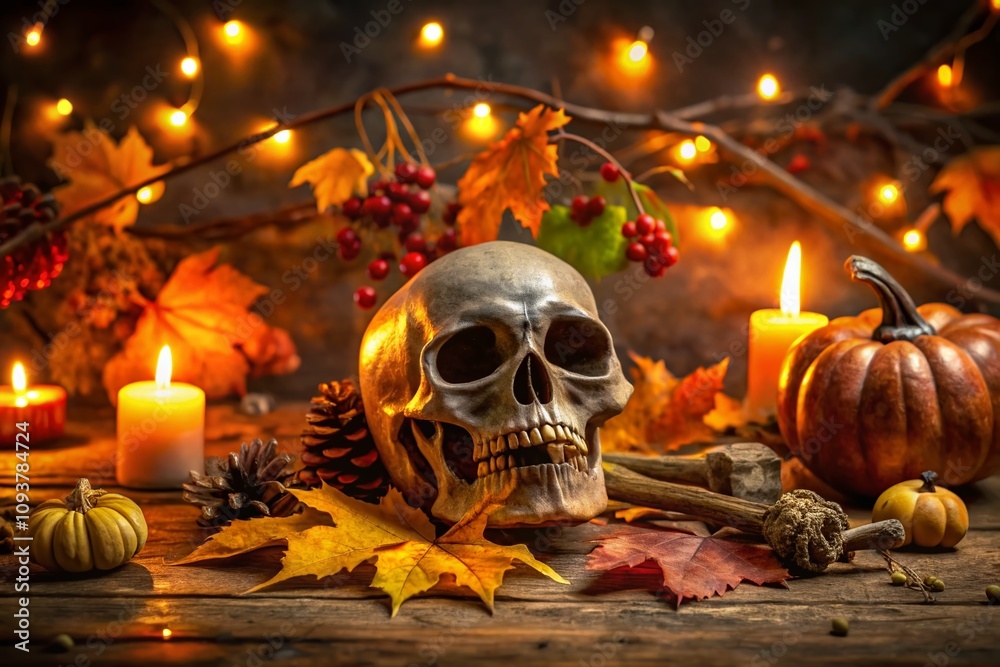 A Spooky Season Celebration with a Stylized Skull and Crossbones for Halloween Fun and Festivities Captured in a Documentary Photography Style A Spooky Season Celebration with a Stylized Skull and Crossbones for Halloween Fun and Festivities Captured in a Documentary Photography Style
