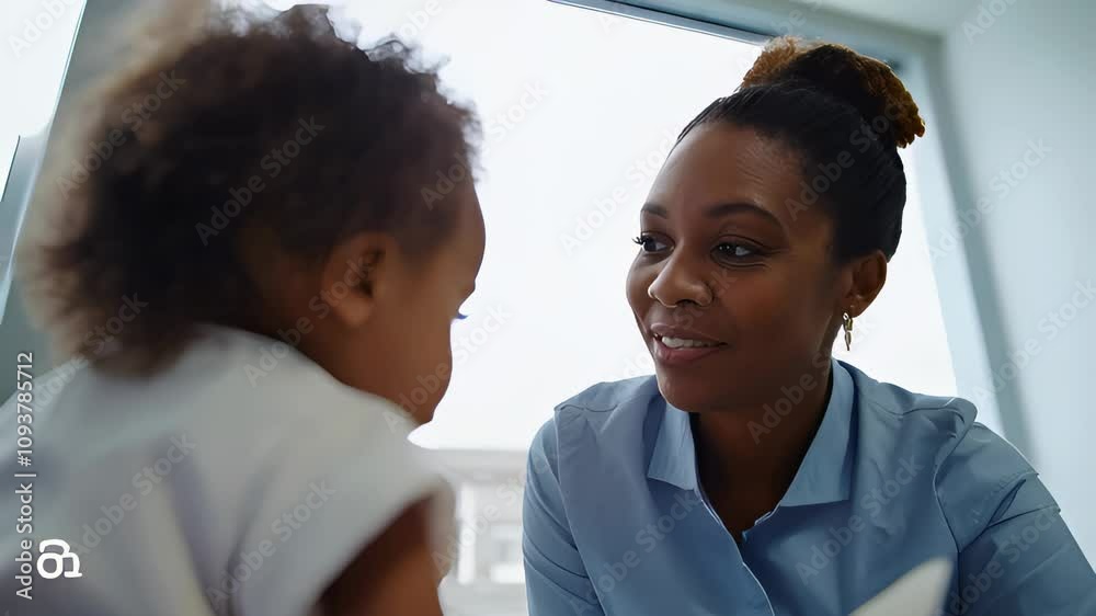 A joyful interaction between a mother and her child in a bright indoor setting, capturing warmth and connection. A joyful interaction between a mother and her child in a bright indoor setting, capturing warmth and connection.