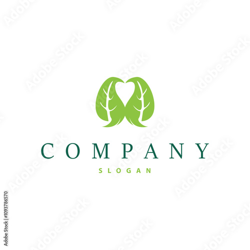 Leaf logo design template simple silhouette illustration plant leaf vector for business branding