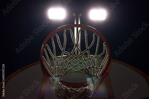 фотографія Sky High: Basketball Net Seen from the Ground