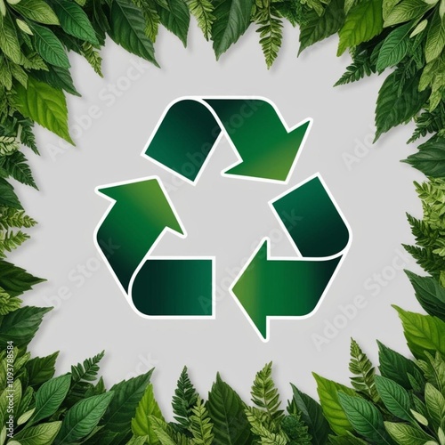 recycle symbol on grass
