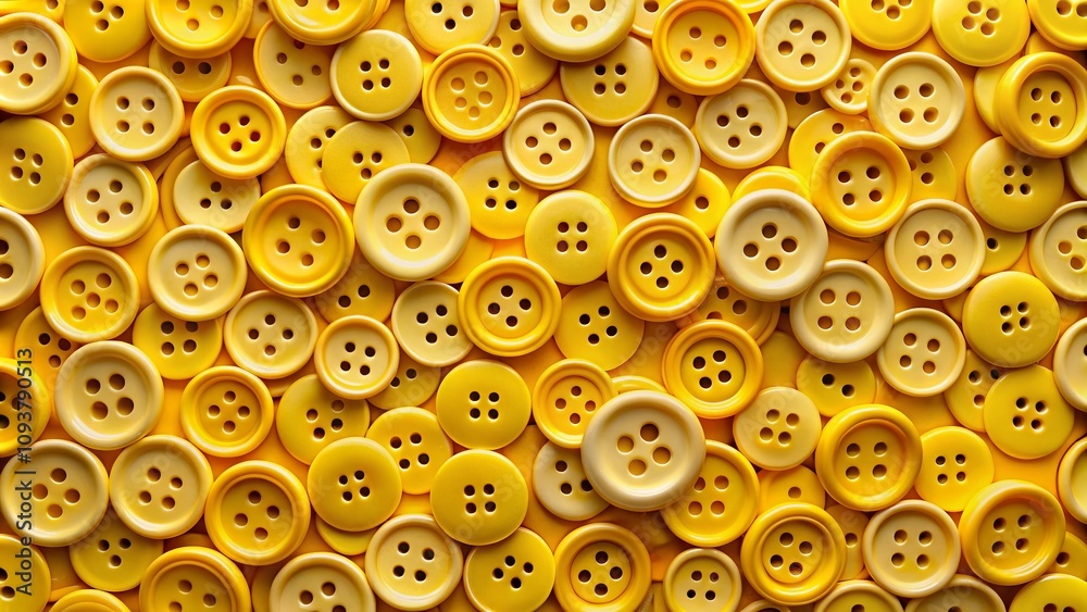 Fototapeta premium Beautiful Yellow Button Pattern Design for Textures in Flat Style Perfect for Backgrounds, Textiles, and Creative Projects with a Bright and Cheerful Aesthetic
