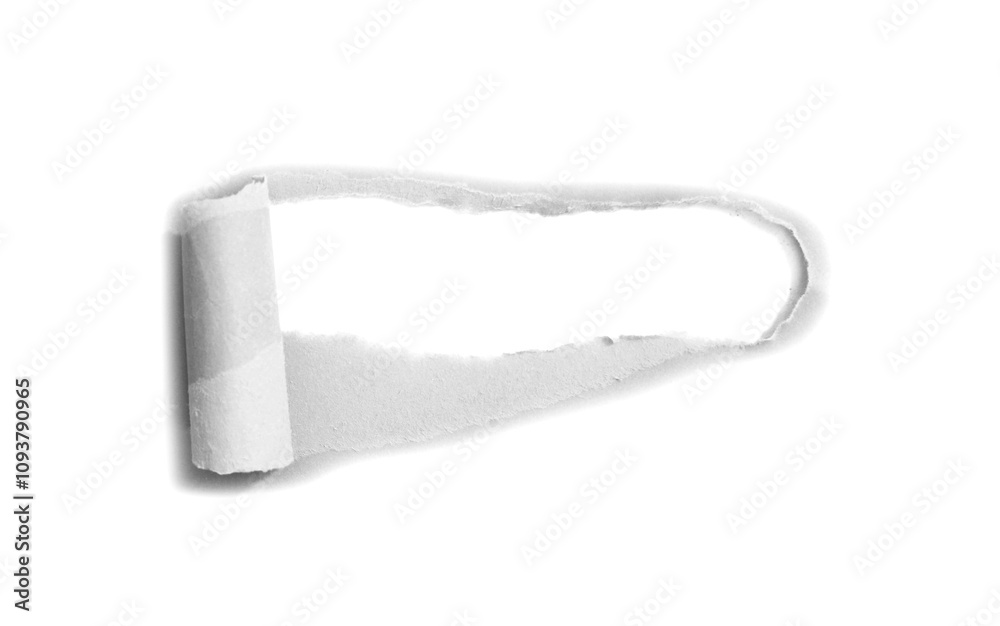 Obraz premium Torn rip hole paper on white background