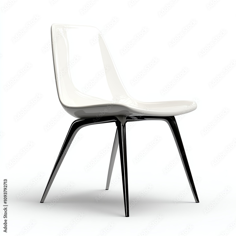 Modern white chair with sleek design, isolated on white background. Modern white chair with sleek design, isolated on white background.