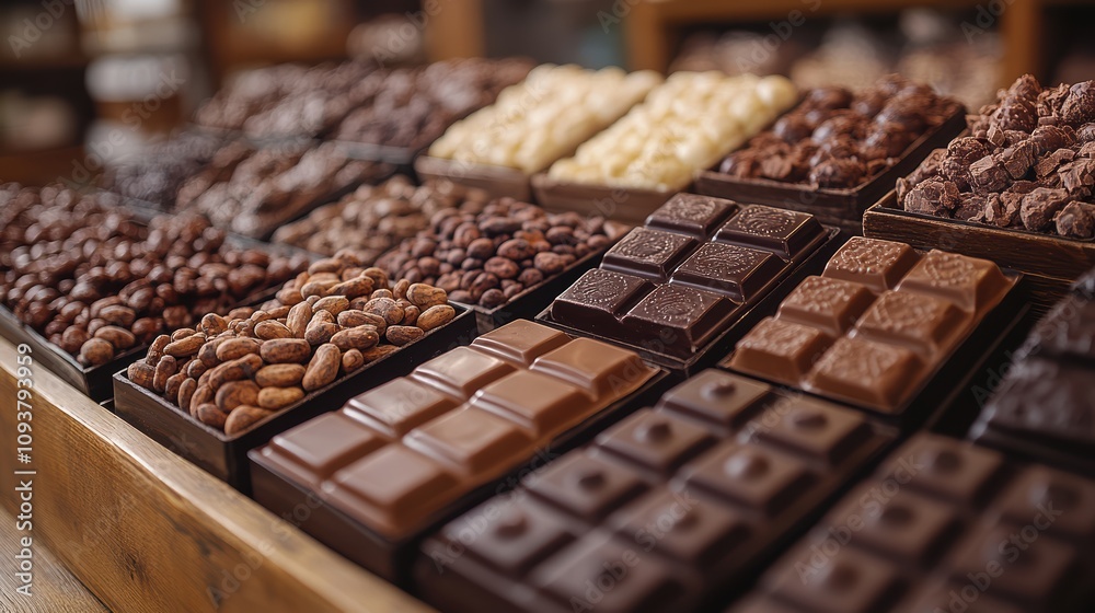 World chocolate day celebration people unwrapping delicious chocolates in a cozy store environment World chocolate day celebration people unwrapping delicious chocolates in a cozy store environment