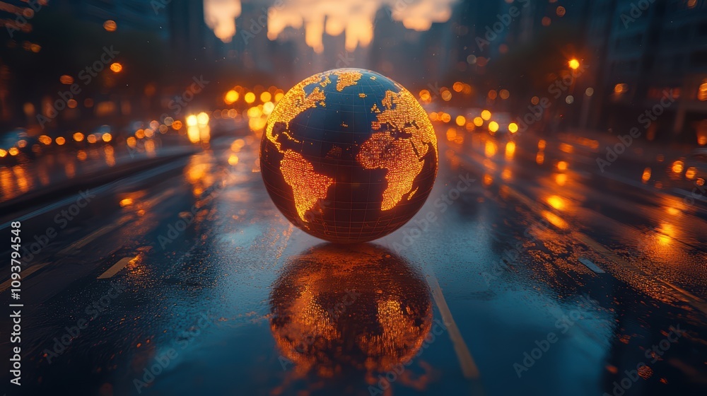 World day of remembrance for road traffic victims urban setting digital art evening atmosphere global awareness World day of remembrance for road traffic victims urban setting digital art evening atmosphere global awareness