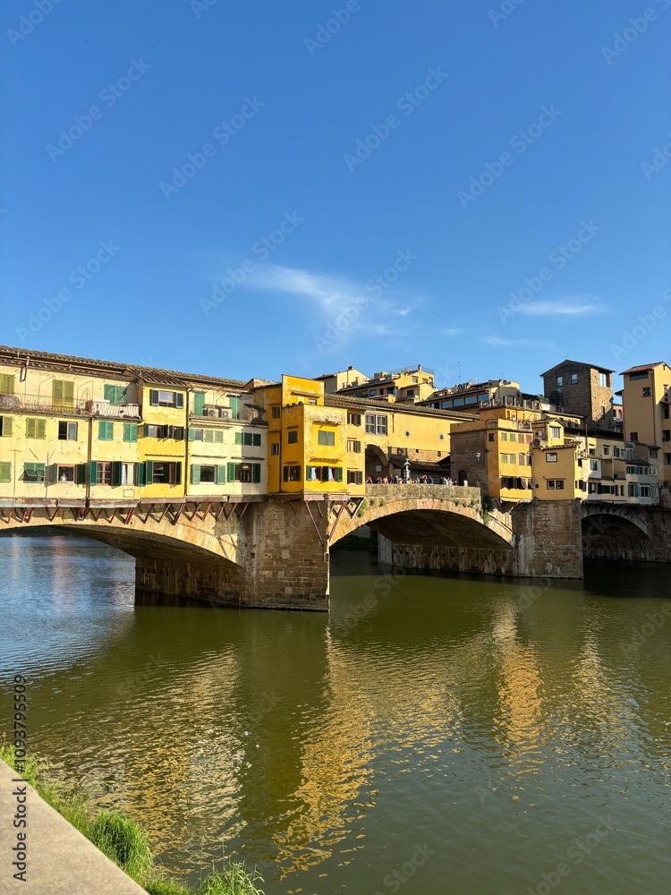 Ponte Vecchio and Reflections on the Arno River Florence Ponte Vecchio and Reflections on the Arno River Florence