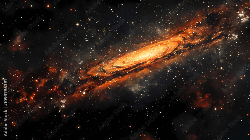 Fototapeta premium Cosmic whirlpool in deep space. Cosmic Spiral Nebula. Illustration