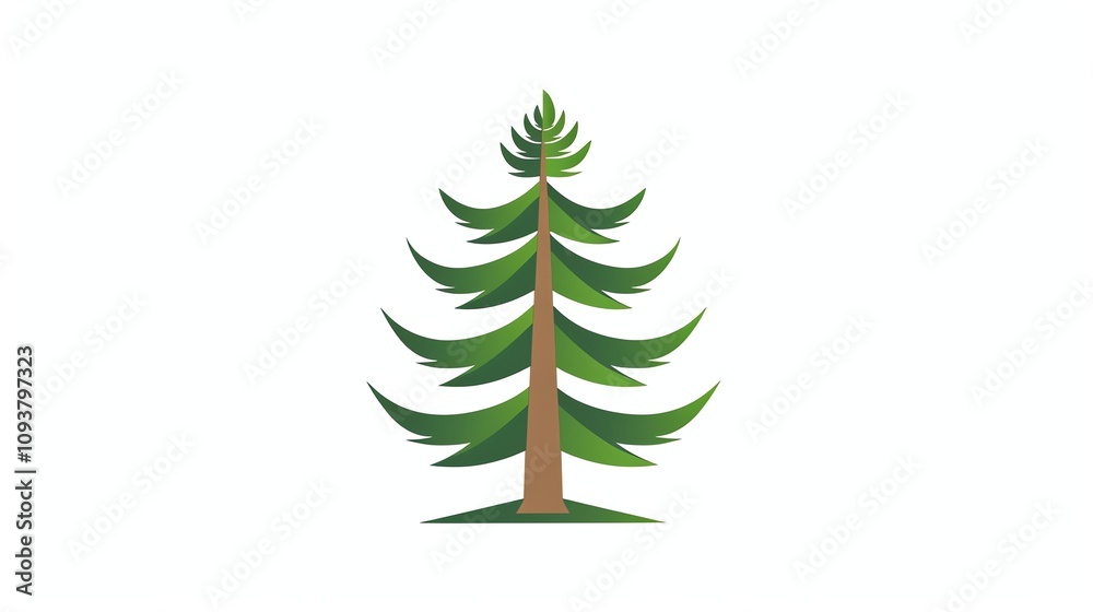 A simple illustration of a pine tree. A simple illustration of a pine tree.