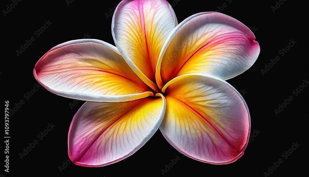 frangipani flower on black background frangipani flower on black background