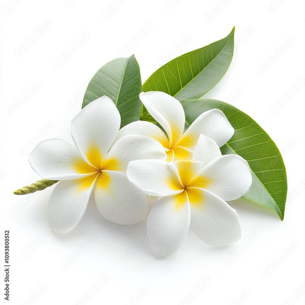 Plumeria flower isolated on white background , ai Plumeria flower isolated on white background , ai