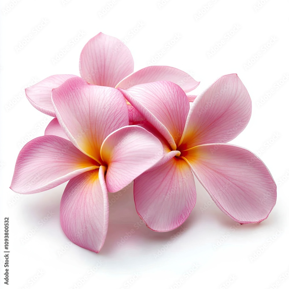 Plumeria flower isolated on white background , ai Plumeria flower isolated on white background , ai