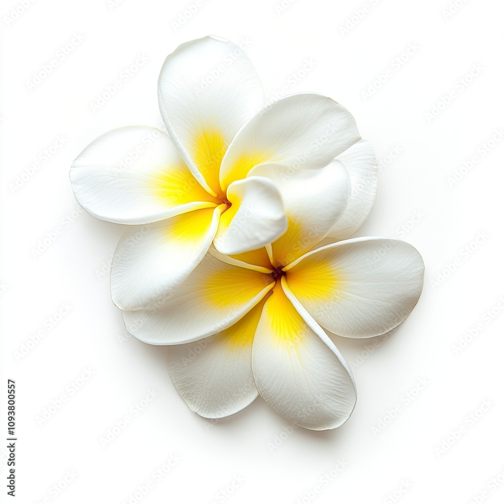 Plumeria flower isolated on white background , ai