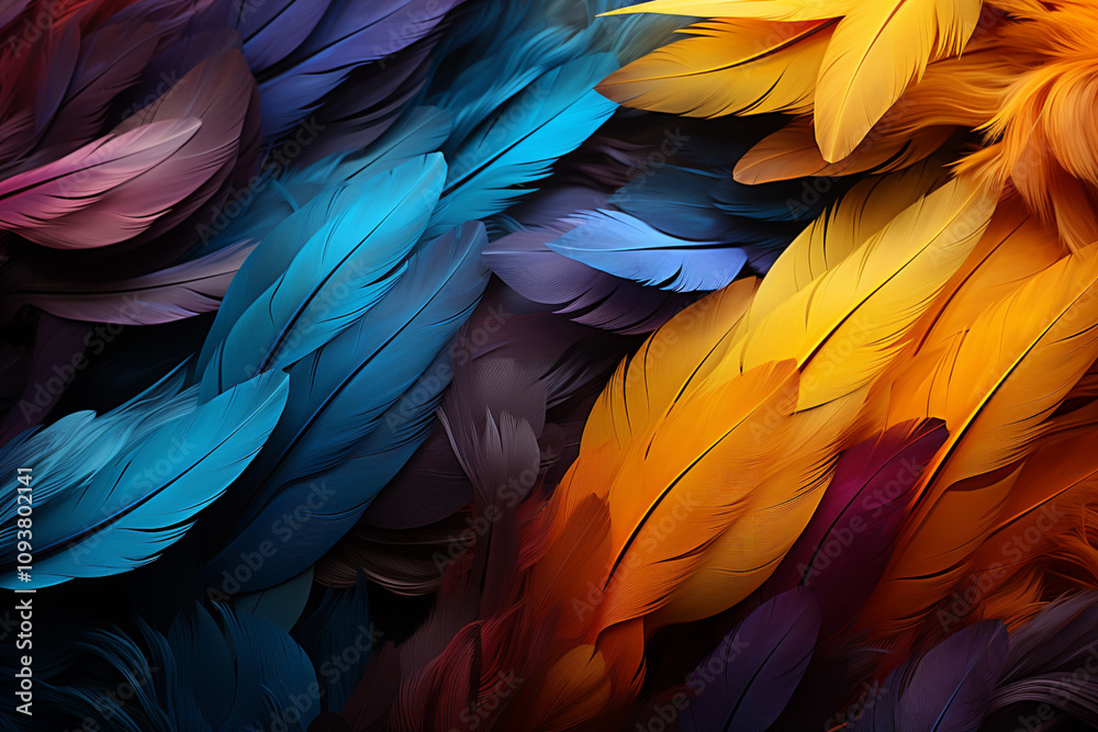Fototapeta premium background of colored feathers,.