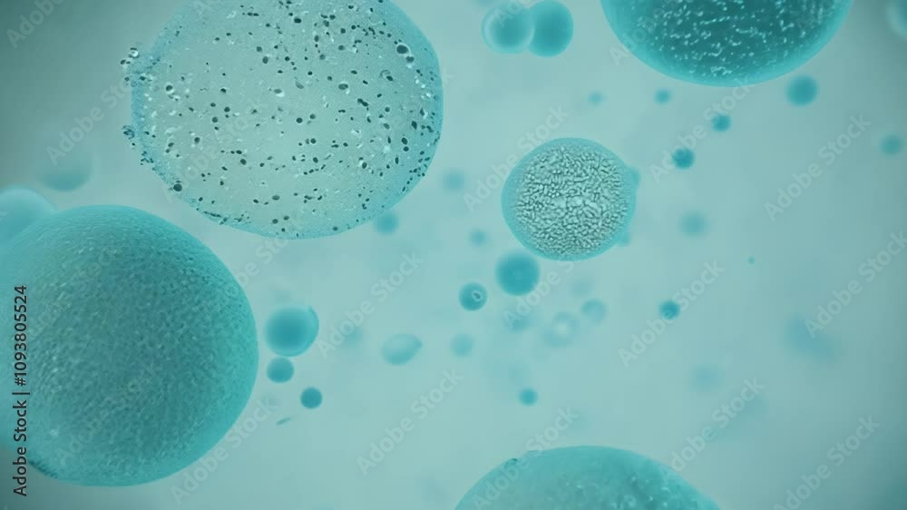 Microscopic view showing cells reproducing by dividing