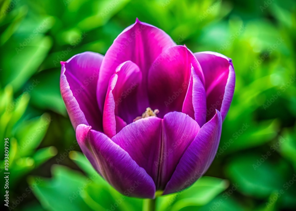 Captivating Drone Photography of a Violet Tulip Head Against a Lush Green Background, Showcasing Nature's Beauty and Vibrant Colors in a Unique Perspective Captivating Drone Photography of a Violet Tulip Head Against a Lush Green Background, Showcasing Nature's Beauty and Vibrant Colors in a Unique Perspective