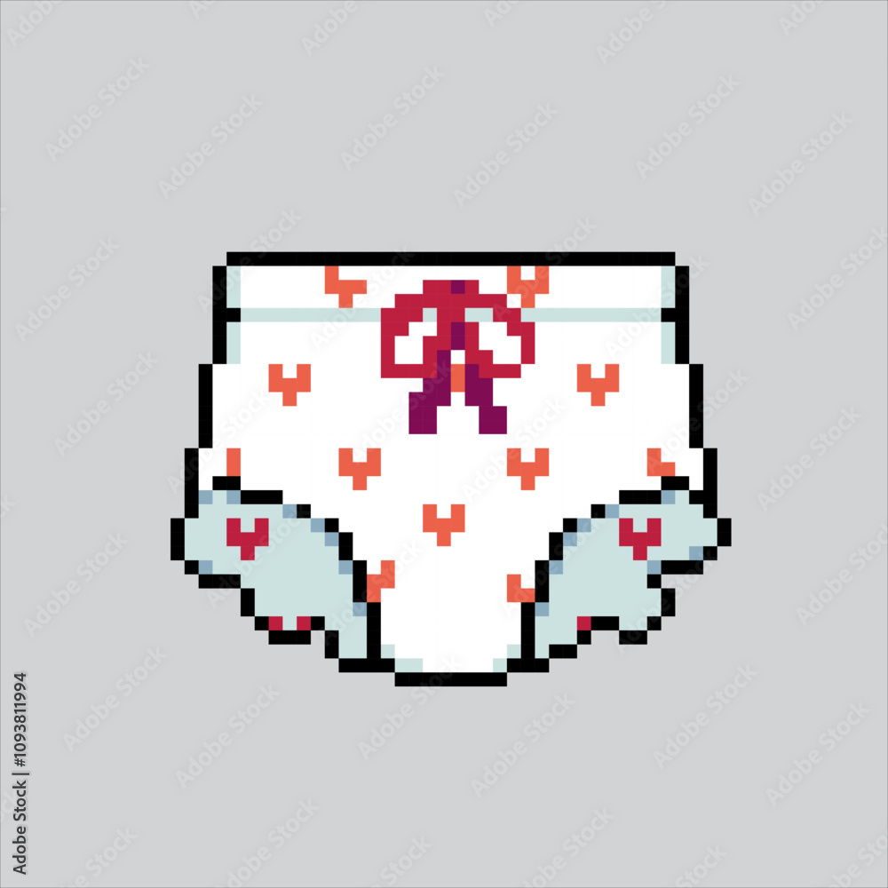 Fototapeta premium Pixel art illustration Baby Diapers. Pixelated Diapers Pants. Baby Diapers Pants Icon pixelated for the pixel art game and icon for website and video game. old school retro.