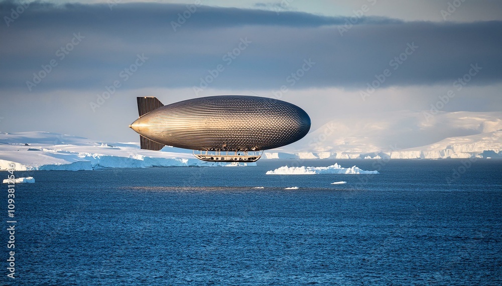 Fototapeta premium Zeppelin airship, AI generated