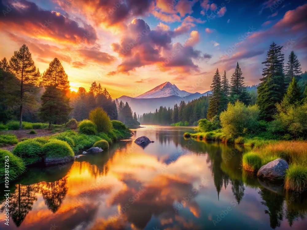 Fototapeta premium Captivating Landscape of Seductive Allure in Nature, Showcasing the Essence of Passion and Beauty in Tranquil Surroundings Perfect for Artistic and Inspirational Themes