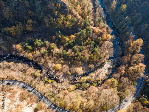 Rhodope Mountains around Chepelarska River (Chaya), Bulgaria photo