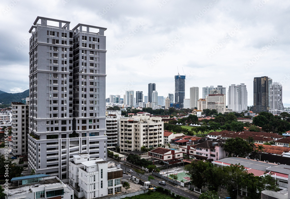 Obraz premium Architecture buildings Penang malaysia houses street views