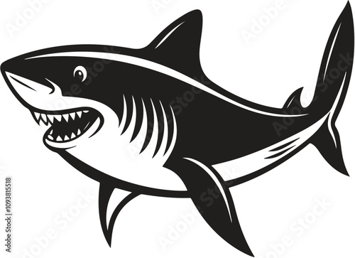 shark clipart isolated on white background
