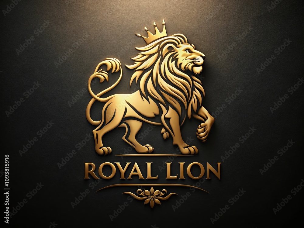 Captivating Low Light Photography of a Premium Royal Lion Logo, Illuminated Against a Dark Background, Exuding Strength and Nobility in an Elegant Design for Branding Purposes Captivating Low Light Photography of a Premium Royal Lion Logo, Illuminated Against a Dark Background, Exuding Strength and Nobility in an Elegant Design for Branding Purposes