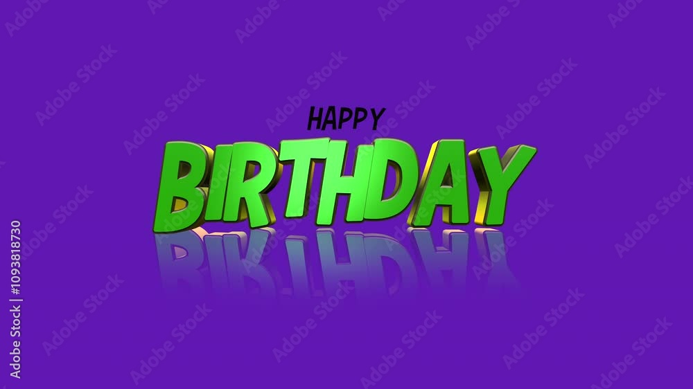 A green Happy Birthday text on a purple background, adding a festive touch to celebrate someones special day A green Happy Birthday text on a purple background, adding a festive touch to celebrate someones special day