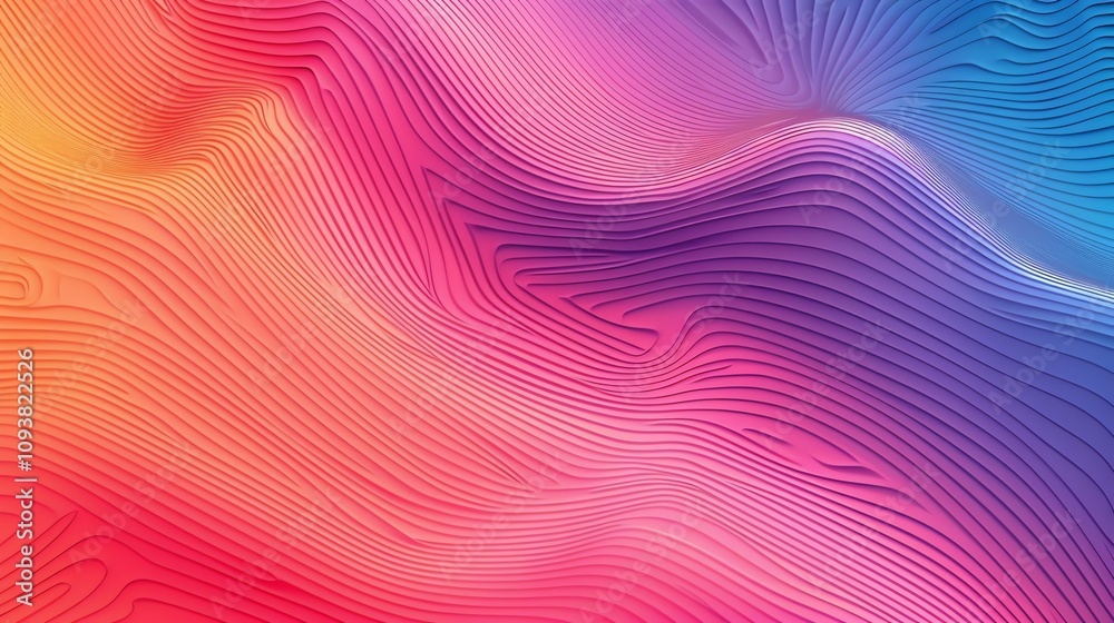Fototapeta premium A colorful, abstract background with a layered, wavy, and dynamic pattern.