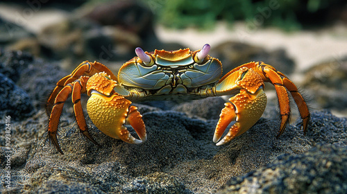 red crab on the beach