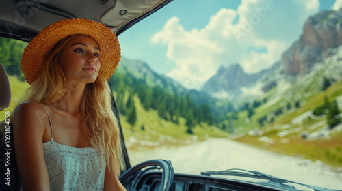 woman in the mountains