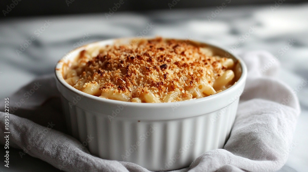 creamy, baked macaroni and cheese served in a white dish, golden and bubbling, inviting comfort and warmth, perfect for family meals or gatherings, symbolizing home-cooked joy and tradition creamy, baked macaroni and cheese served in a white dish, golden and bubbling, inviting comfort and warmth, perfect for family meals or gatherings, symbolizing home-cooked joy and tradition