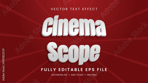 Cinema Scope text effect  editable text style with superman theme