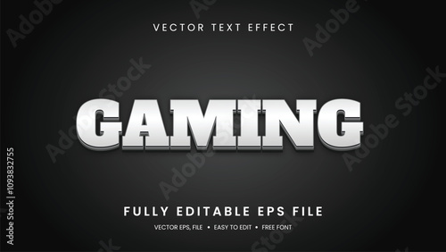 Gaming text effect editable text style with black background