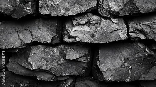 Black and White Composition of Ground Rocks photo