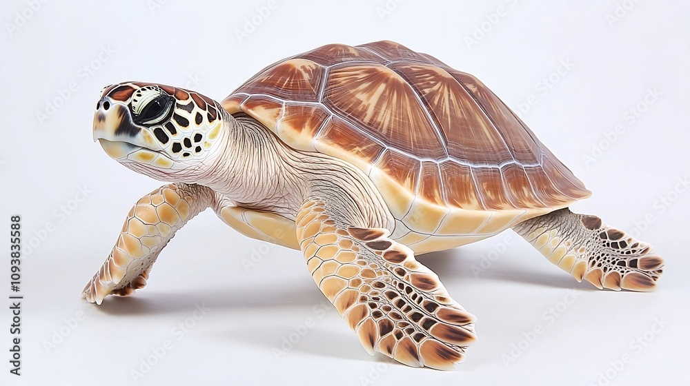 Obraz premium Majestic Sea Turtle Gliding Through Tranquil Underwater Seascape