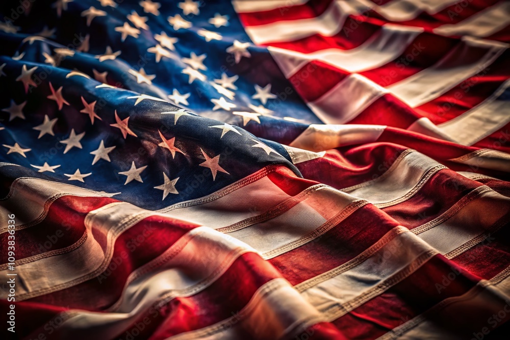 Closeup Long Exposure of an American Flag Fabric in Motion, Capturing the Textures and Colors, Perfect for Celebrating Patriotism and National Pride in Photography Projects Closeup Long Exposure of an American Flag Fabric in Motion, Capturing the Textures and Colors, Perfect for Celebrating Patriotism and National Pride in Photography Projects