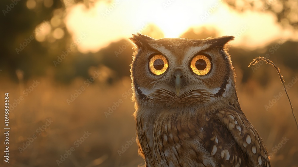 Majestic Owl in Golden Sunset Glow Majestic Owl in Golden Sunset Glow