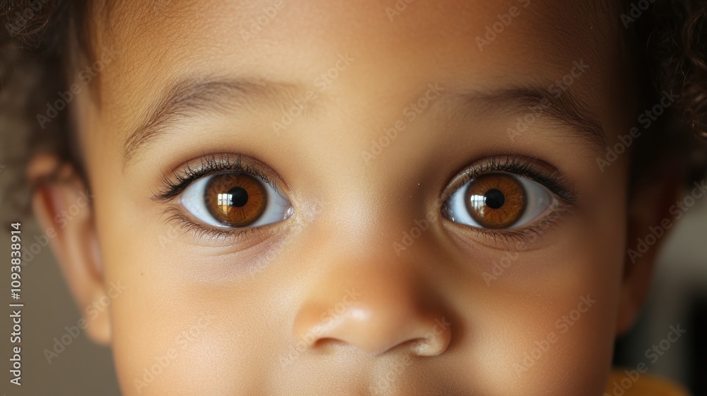 Joyful Child with Sparkling Brown Eyes