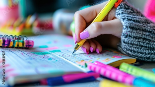 Creative Workspace with Colorful Stationery