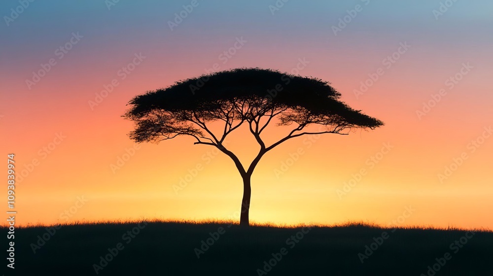 Dramatic silhouette of a tree against a sunset sky with intense natural light, silhouette sunlight, beauty of simplicity Dramatic silhouette of a tree against a sunset sky with intense natural light, silhouette sunlight, beauty of simplicity