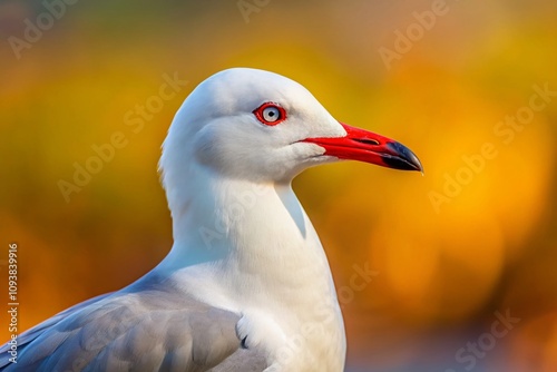 Close-Up of Audouin's Gull (Ichthyaetus audouinii) with Natural Habitat Background and Copy Space for Creative Use in Publications and Digital Media photo