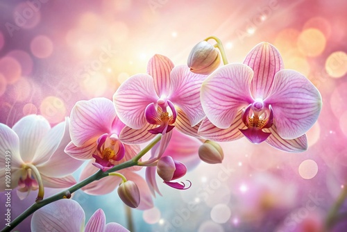 Close-Up View of a Stunning Orchid Flower in Pink Hues, Surreal Photography Background for Beautiful Floral Wallpaper and Nature Aesthetic