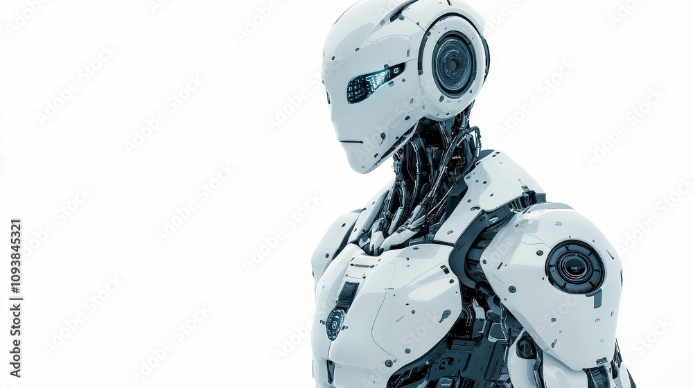 Advanced White Robot Torso And Head Profile Advanced White Robot Torso And Head Profile