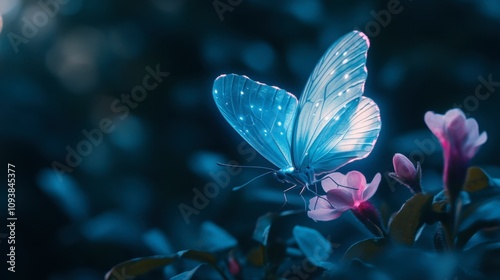 Glowing Butterfly on Vibrant Flower