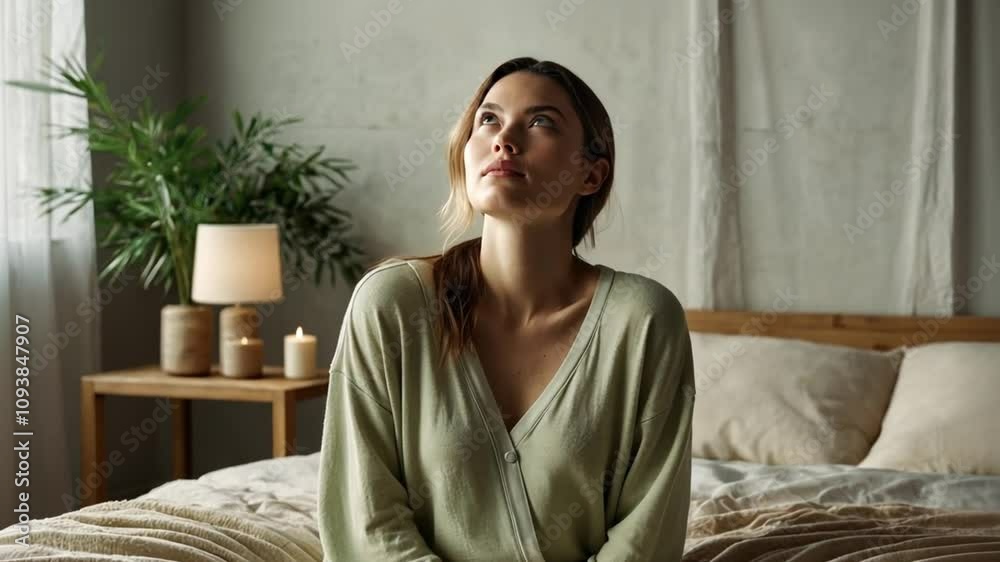 woman relaxing on bed