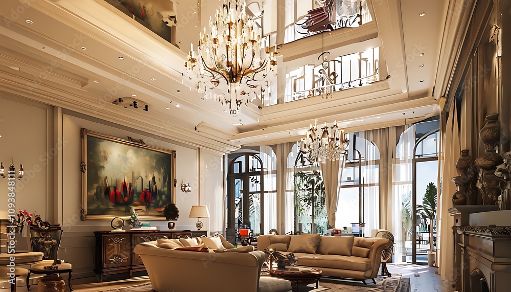 high ceiling living room chandelier antique style painting high ceiling living room chandelier antique style painting